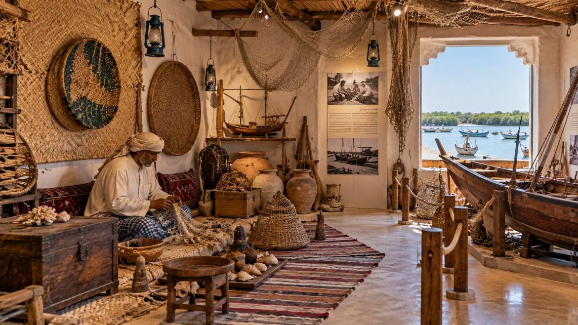 موزه مردمشناسی سهیلی قشم با ابزارهای ماهیگیری، صنایعدستی و وسایل زندگی سنتی مردم جزیره